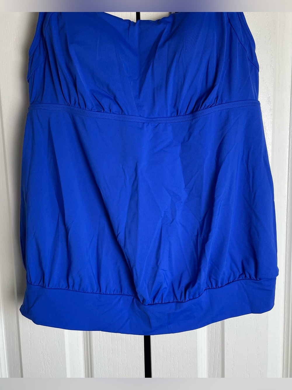 Lands’ End Blouson Tankini Swim Top Women’s 8 Petite Blue Padded y2k Racerback - Picture 3 of 13
